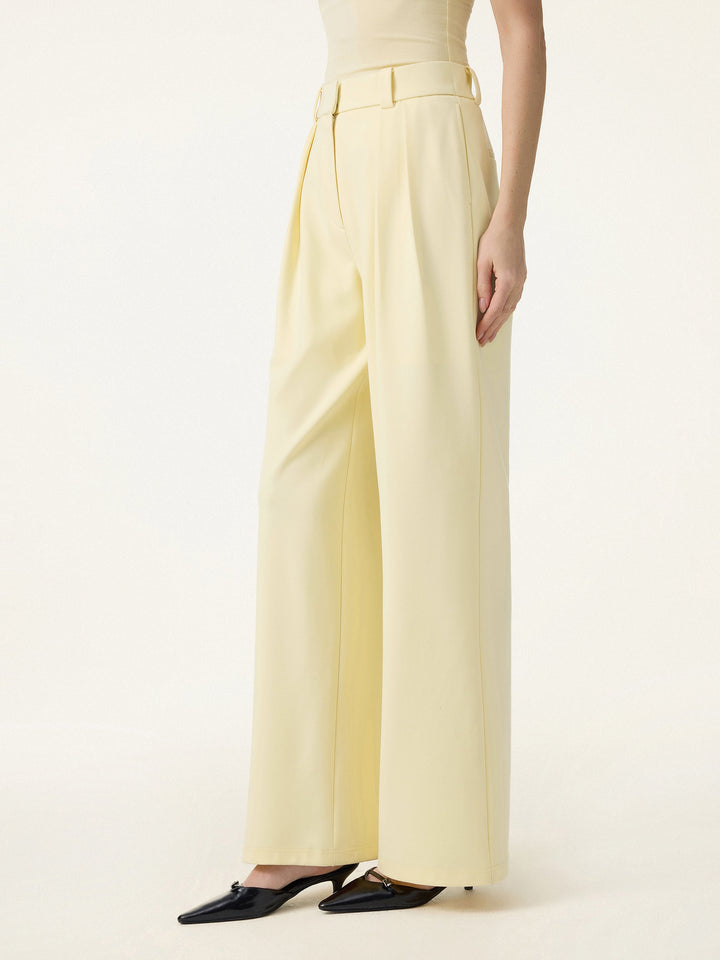 4-Way Stretch Drapey Mid Rise Wide Leg Work Pants
