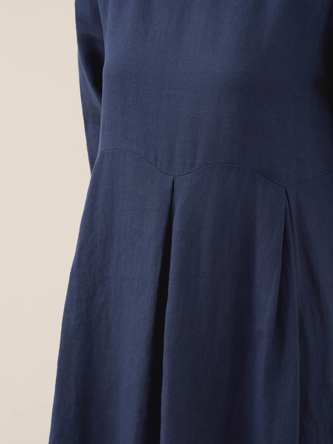 100% Linen Bateau Neck Pleated Maxi Dress ABIGAIL