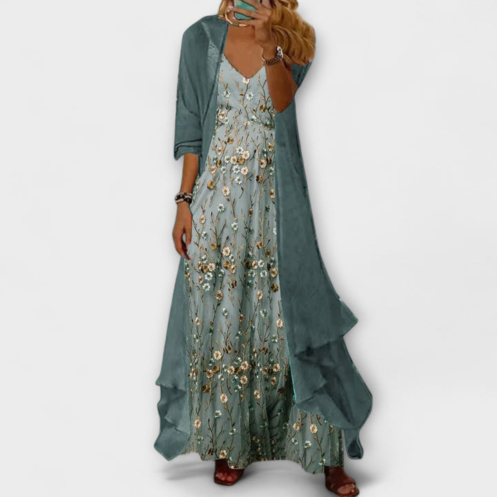 Clara Elegant Maxi Dress Two-Piece Set
