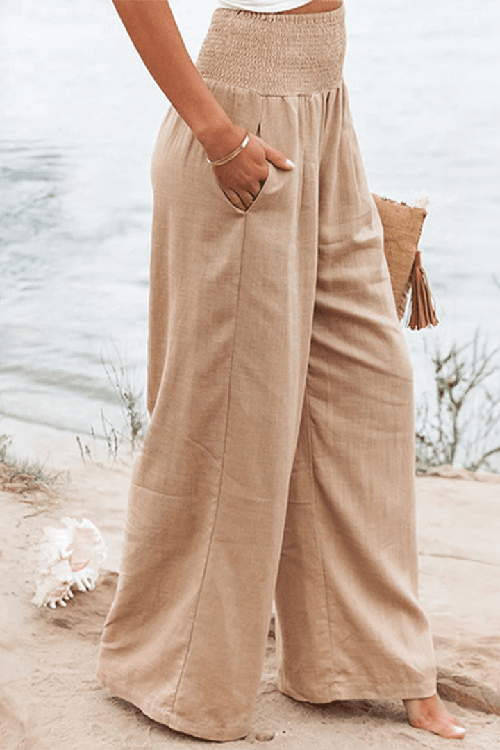 High-waisted trousers