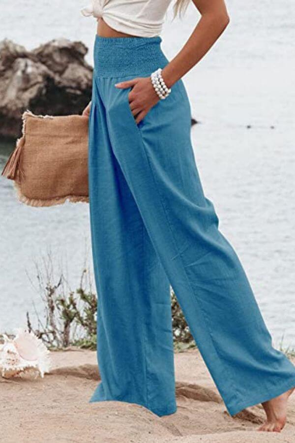 High-waisted trousers