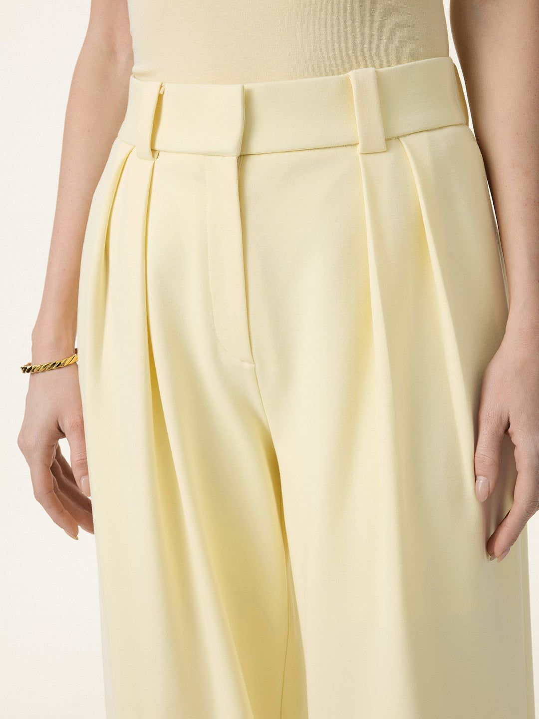 4-Way Stretch Drapey Mid Rise Wide Leg Work Pants