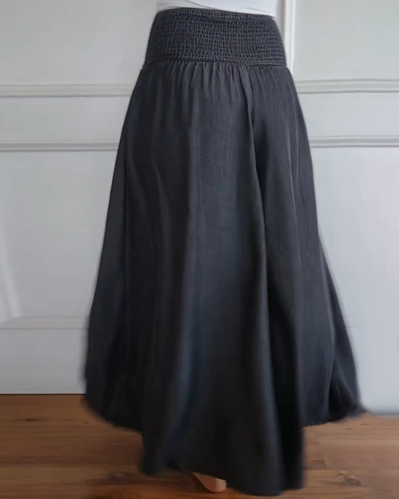 Trousers with elastic waistband