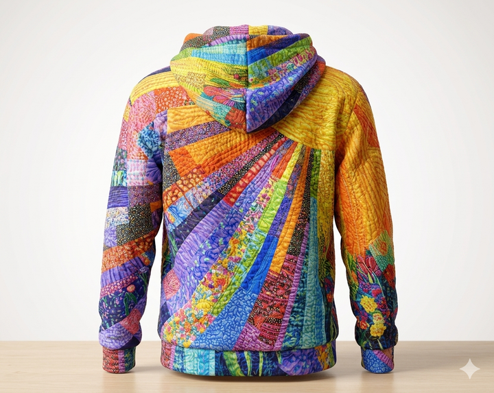 Laura™ - Bohemian Multicolor Patchwork Hoodie