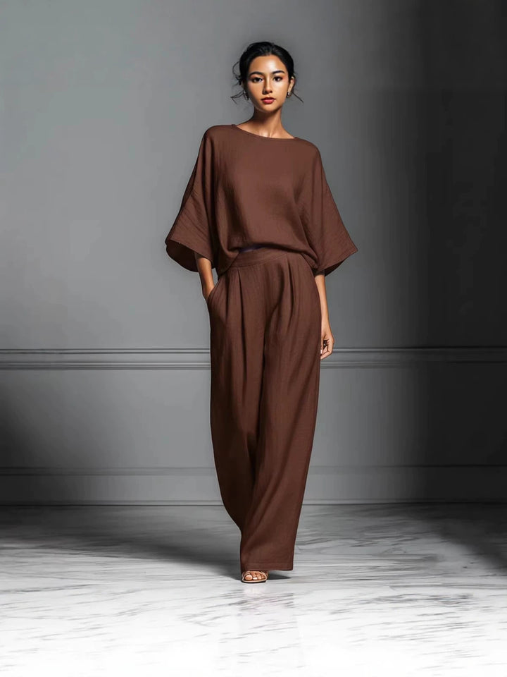 Aria | Bell-Sleeve Linen Two-Piece Set