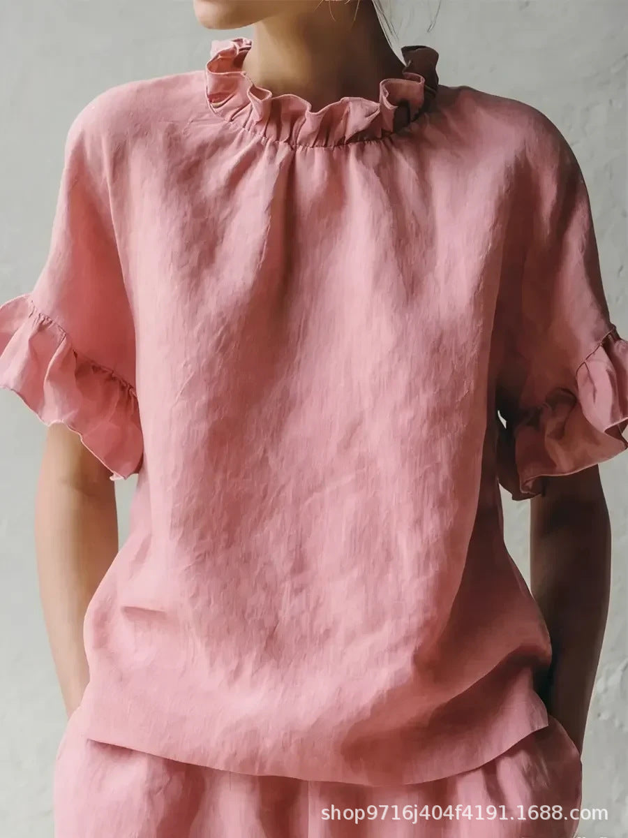 Lila | Ruffle-Sleeve Cotton Blouse