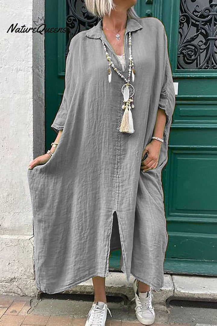 Casual Plus Size Shirt Collar Dress