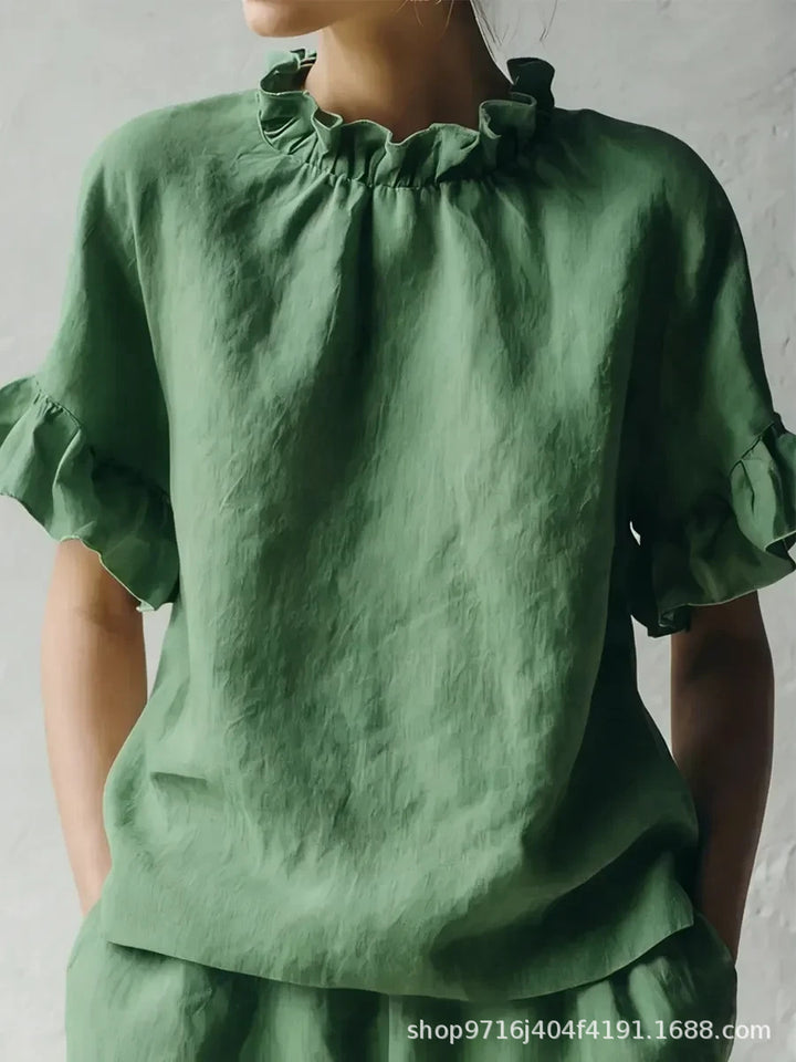 Lila | Ruffle-Sleeve Cotton Blouse
