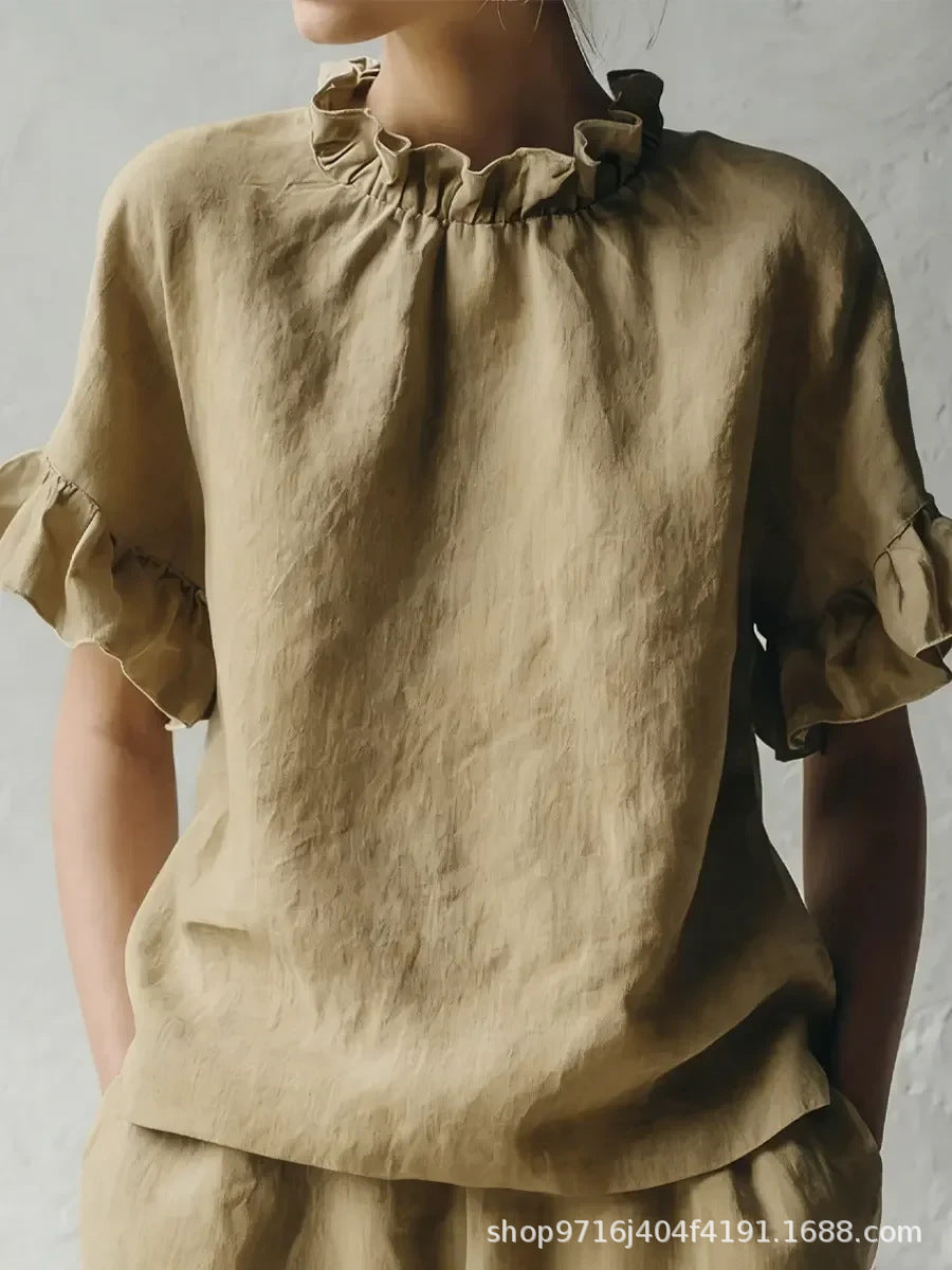 Lila | Ruffle-Sleeve Cotton Blouse