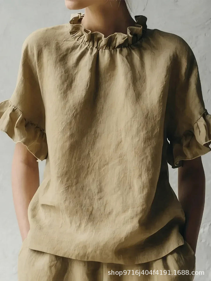 Lila | Ruffle-Sleeve Cotton Blouse