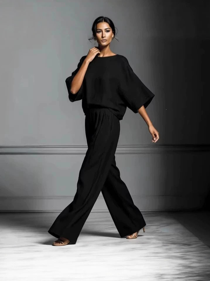 Aria | Bell-Sleeve Linen Two-Piece Set
