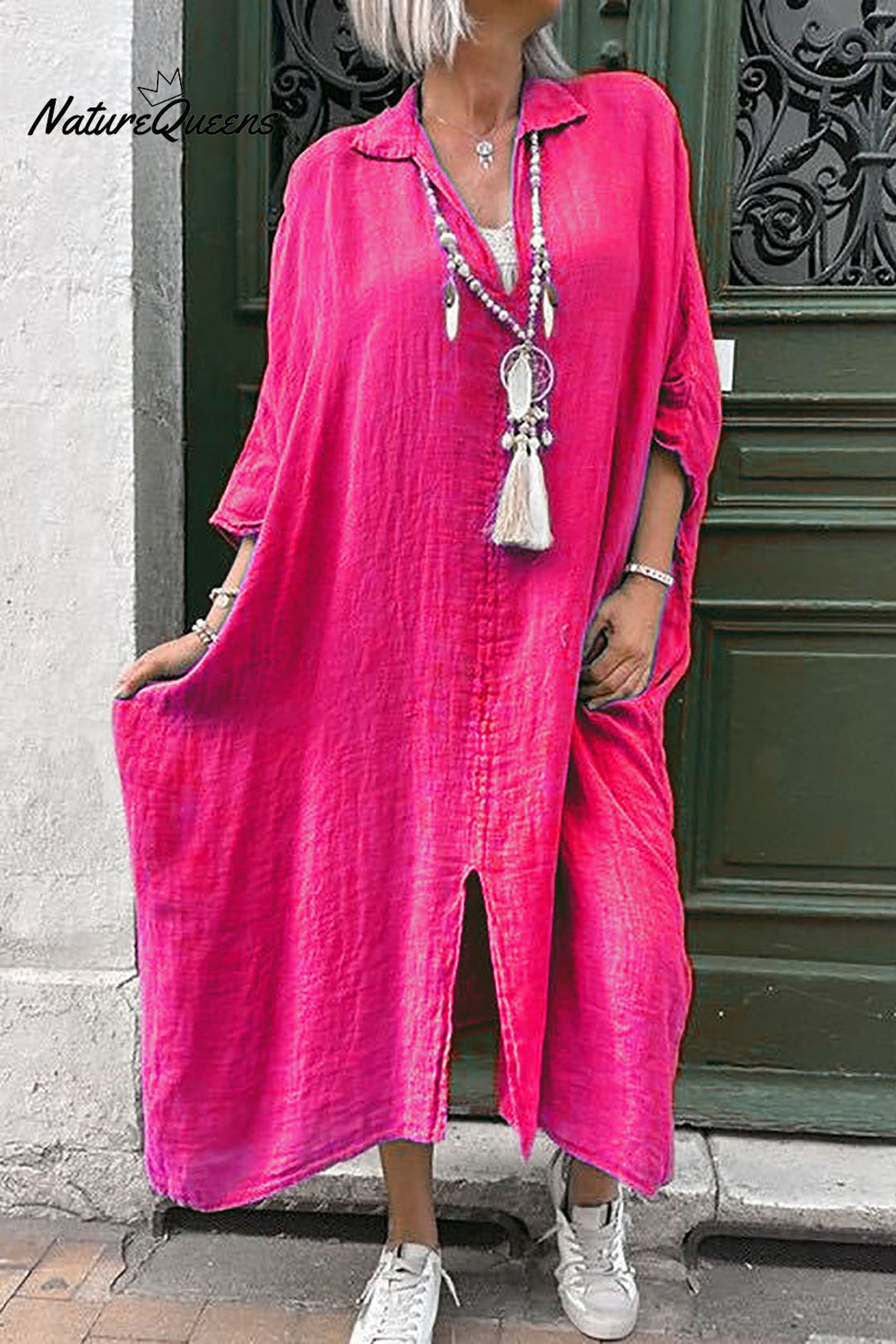 Casual Plus Size Shirt Collar Dress