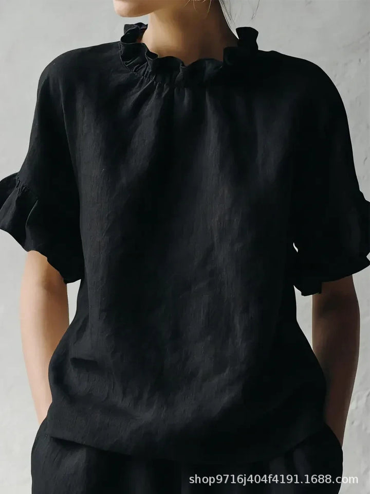Lila | Ruffle-Sleeve Cotton Blouse