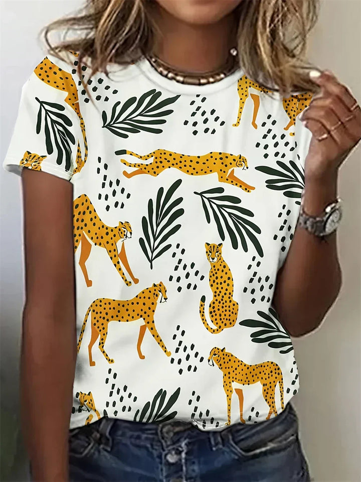 Avrille™ Stylish T-shirt with Dog Print