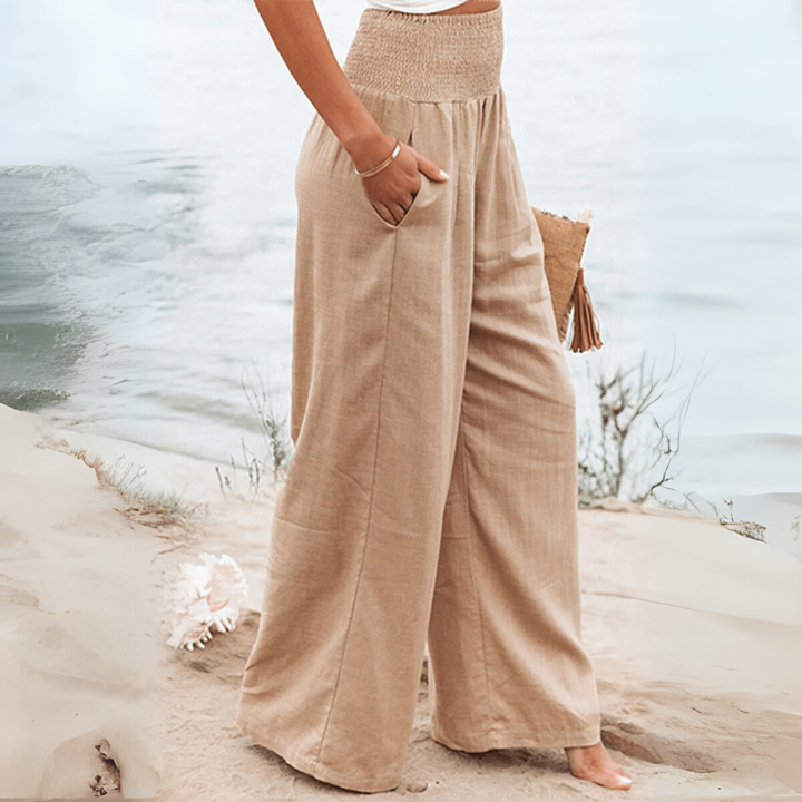 High-waisted trousers