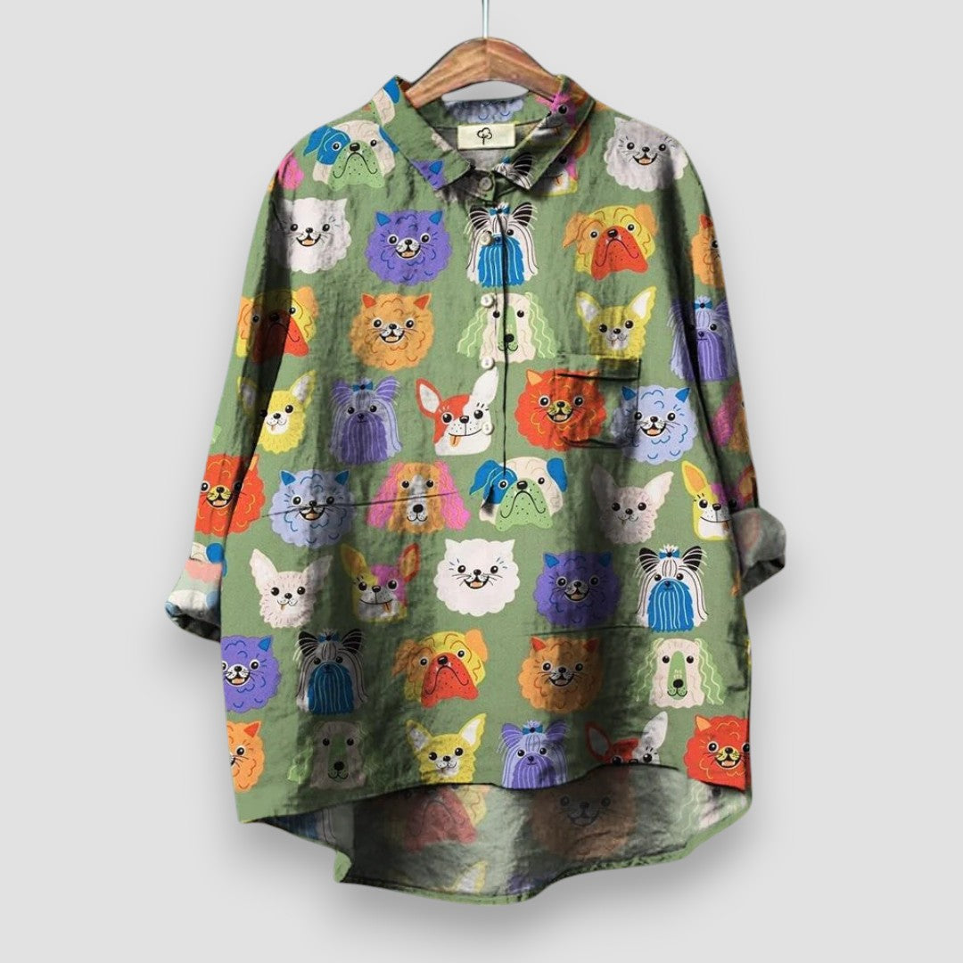 Geraldine™ Women's Shirt with Dog Print