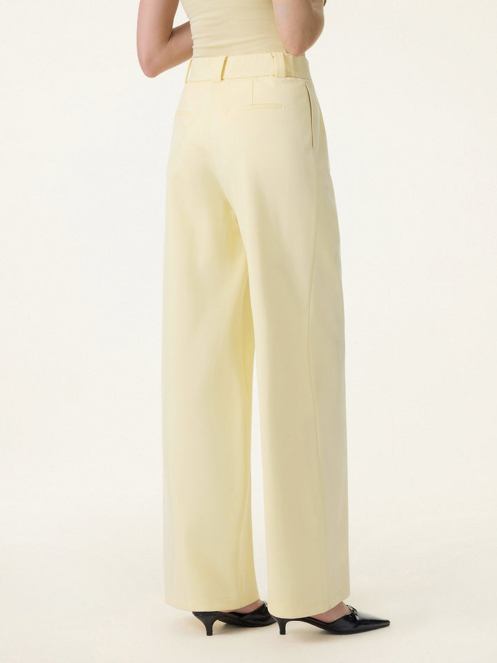 4-Way Stretch Drapey Mid Rise Wide Leg Work Pants