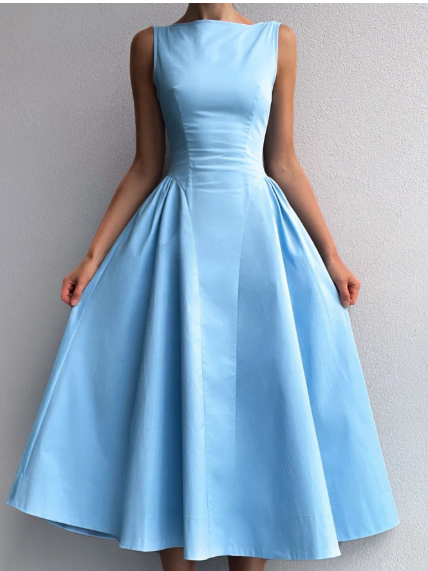 Elegant Vintage A-line Midi Dress
