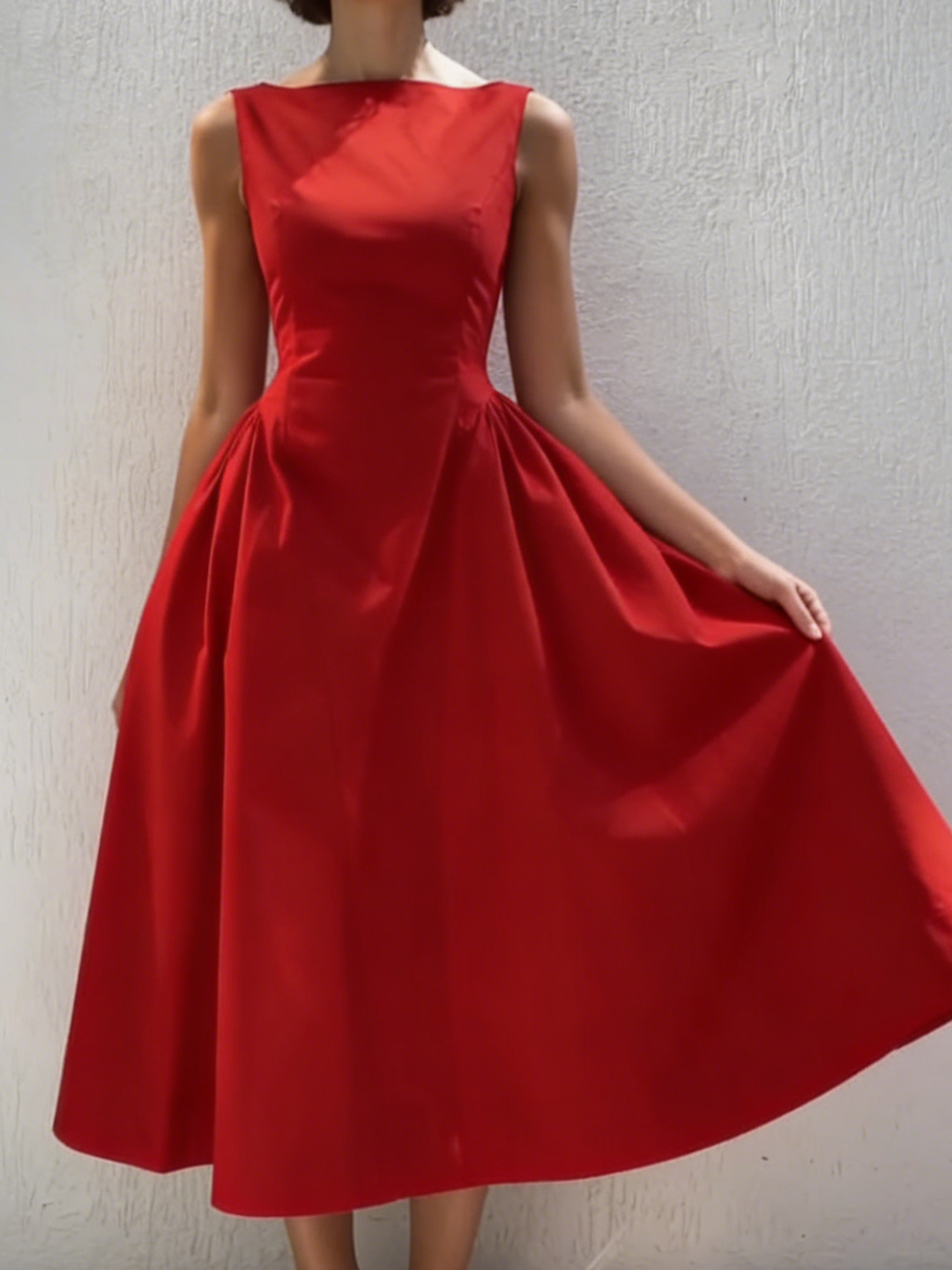 Elegant Vintage A-line Midi Dress